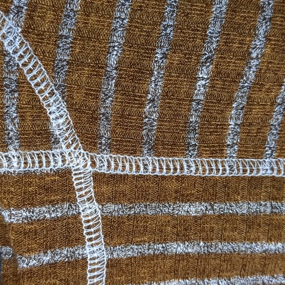 PAPA VANCOUVER* dk mustard striped long sleeve one pkt round neck tunic top XXL - Picture 11 of 11